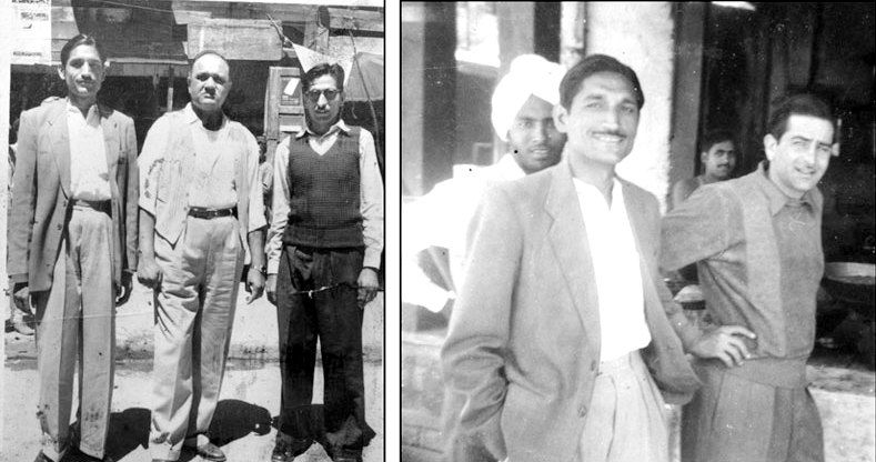 Mahashay Dharampal Gulati with Raj Kapoor, Om Prakash, and J. R Ahuja