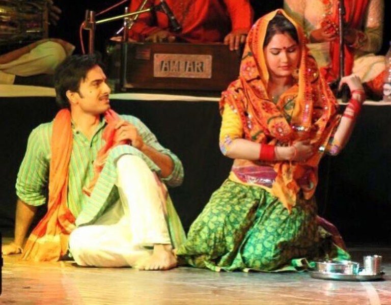 Kamna Pathak while doing a play