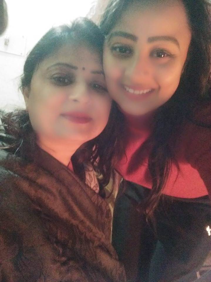 Mridula Mahajan with her mother