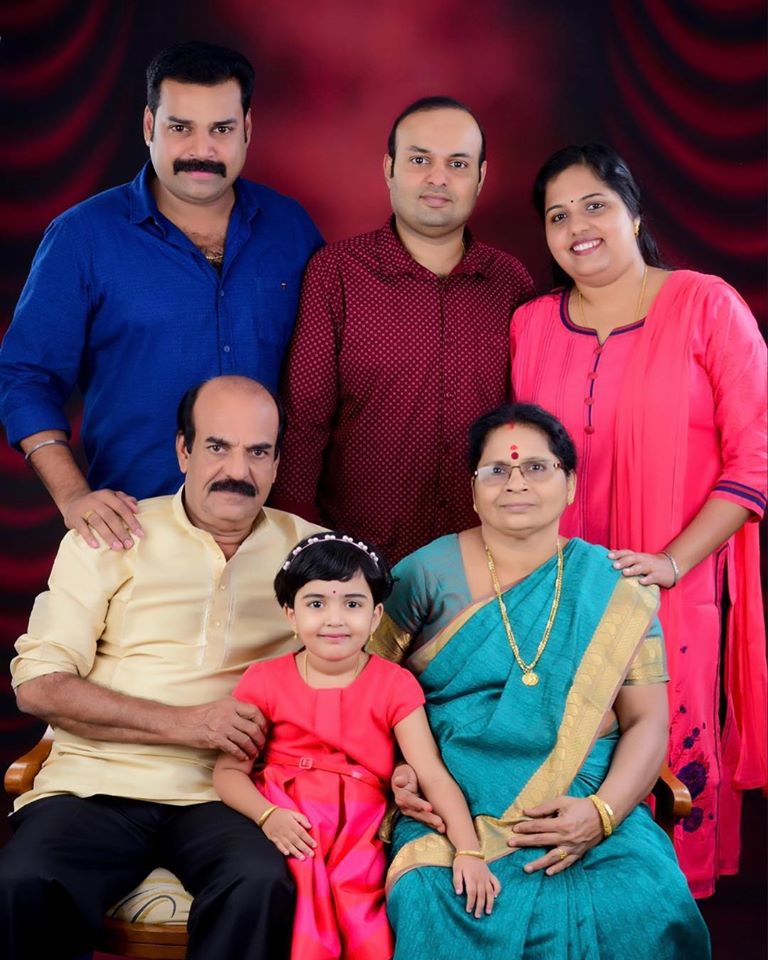 Pradeep Chandran with his father, mother, and brother