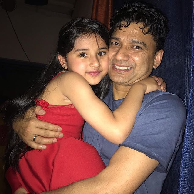 Aura Bhatnagar Badoni with her father 