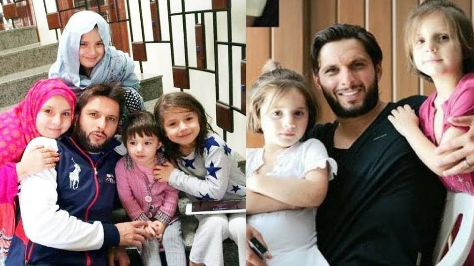 Shahid Afridi with his daughter's