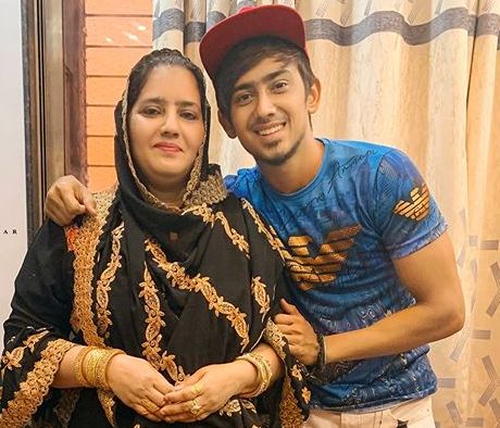 Adnaan Shaikh with his mother