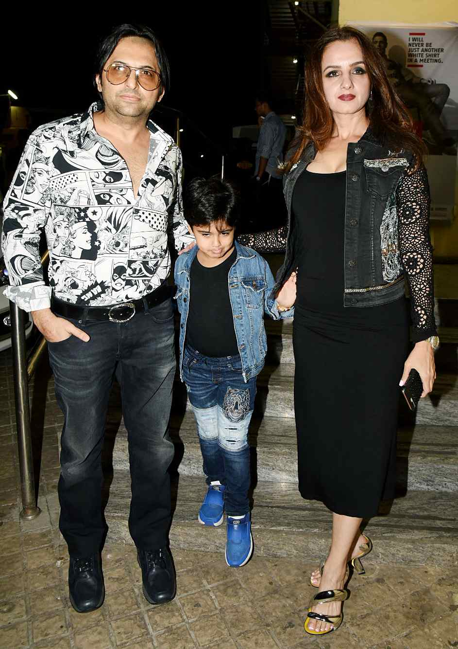 Farhan Furniturewala with his wife Laila Khan and son