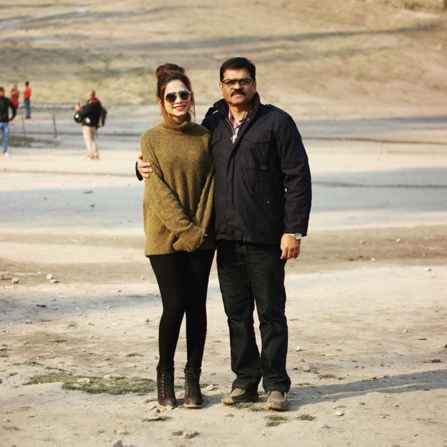 Nagma Mirajkar with her father 