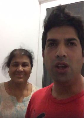 Naved Qureshi with his mother 