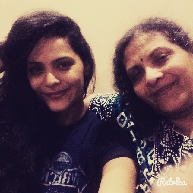 Anuja Sathe with her mother