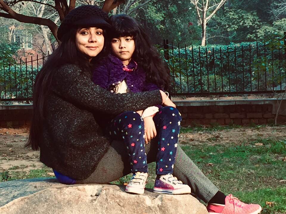 Naghma Sahar with her daughter