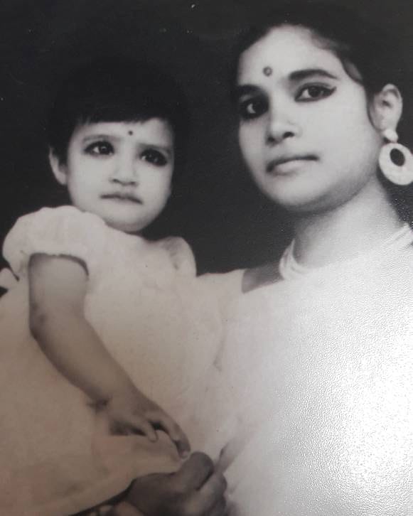 Bharati Pathak with her mother