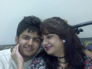 Bharati Pathak with her son