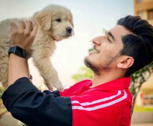Bhavin Bhanushali with his pet dog