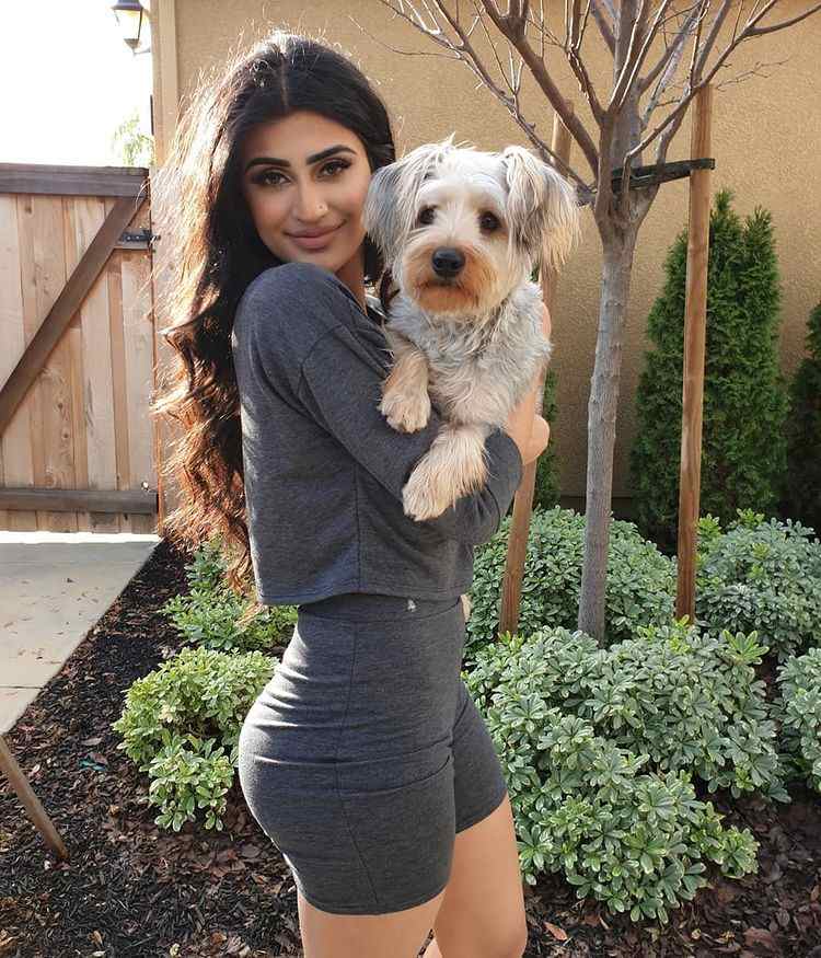 Puneet Kaur with her pet dog 