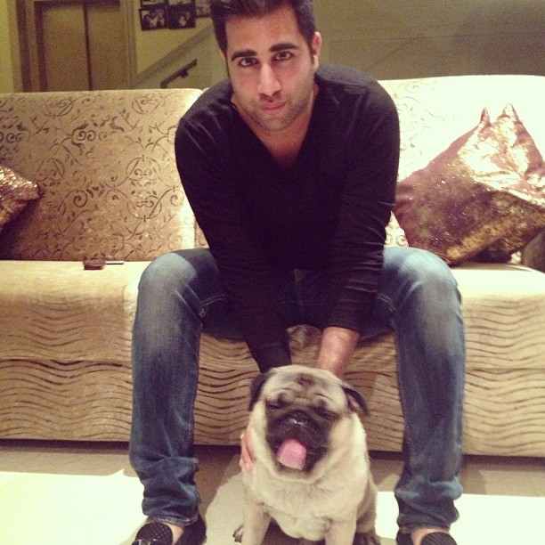 Rajiv Adatia with his pet dog 