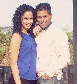 Neetha Shetty with her husband 