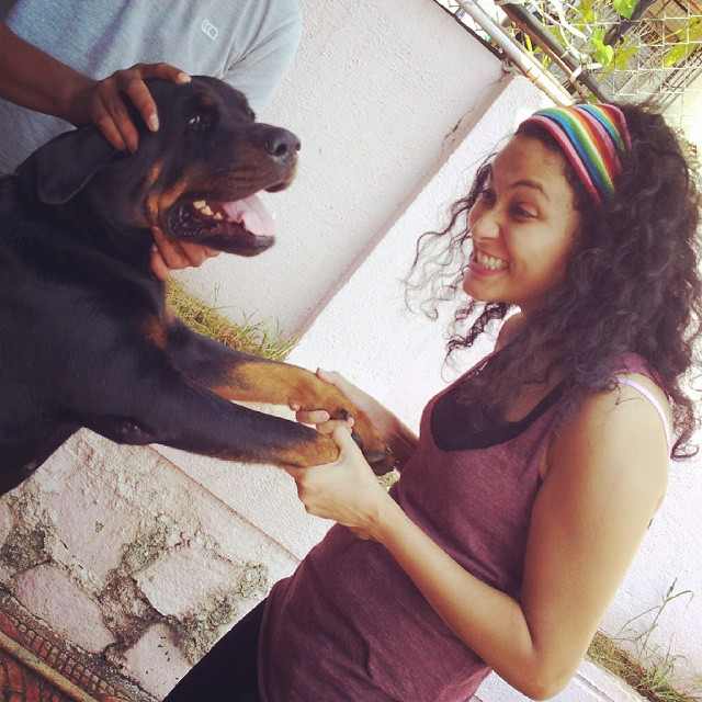 Neetha Shetty with her pet dog 