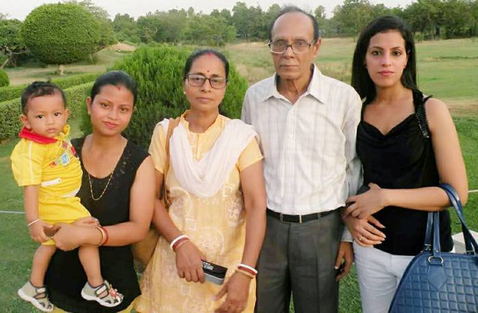 Noor Malabika with her family