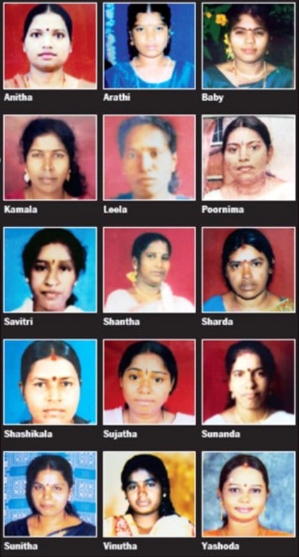 A collage of some of the victims of Mohan Kumar