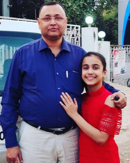 Adrija Sinha with her father 