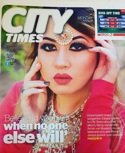 Eshani in the cover page of magazine