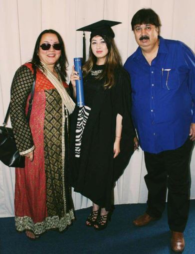 Eshani with her parents 
