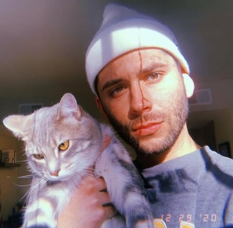 Jimmy Heagerty with his cat