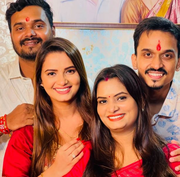 Neelam Giri with her siblings
