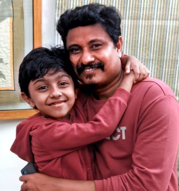 Rithvik Jothi Raj with his father
